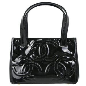 Chanel Black Patent Leather Triple CC Handbag 153287